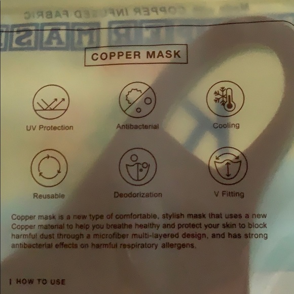 Kid’s Masks Antibacterial Copper threaded . Rose - Picture 2 of 2